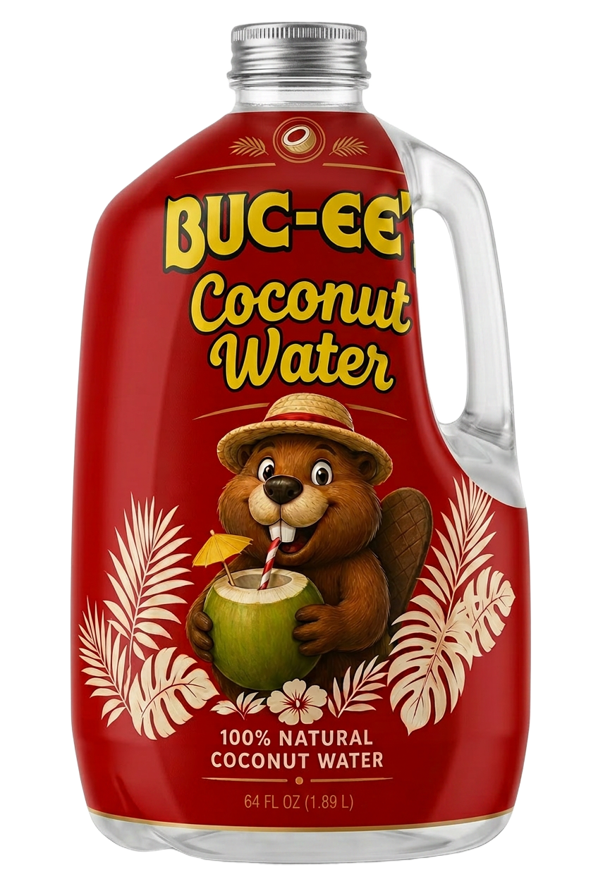 Buc-ee's Coconut Water Original — half-gallon handled jug